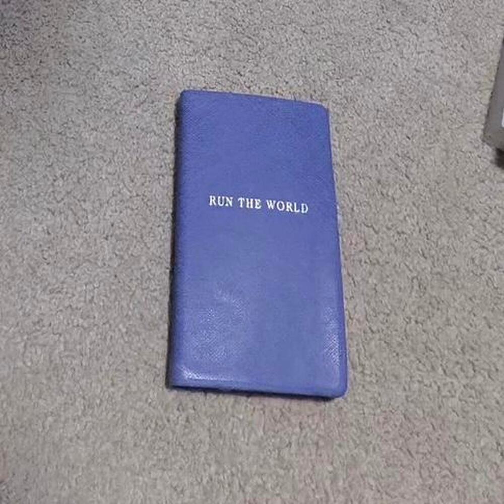 Graphic Image New York Run the World Blue Leather Notebook Small